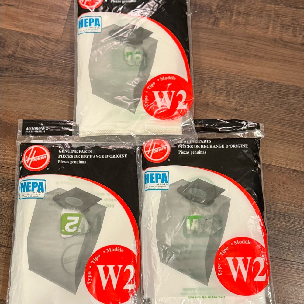 Hoover HEPA Media Type W2 Vacuum Cleaner Bags 401080W2 (6 Bags) 3 Packs